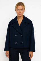 Women's Cropped Double-Breasted Pea Coat, view 2