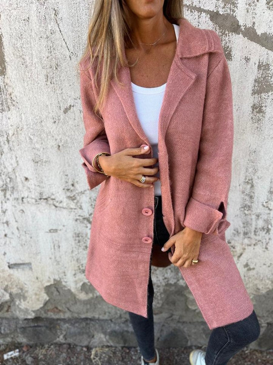 Women's Oversized Coat with Turn-Back Cuffs, view 2